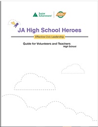 JA High School Heroes cover with illustrated clouds