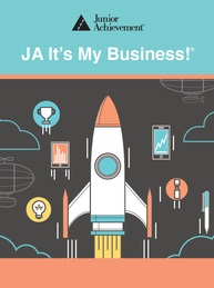 JA It's My Business cover with illustration of rocket ship in the clouds