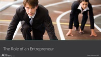JA Entrepreneurial Mindset instructional cover featuring two people in business attire on a running track