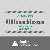 JA Launch Lesson instructional cover with text "Entrepreneurs take over the classroom"