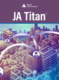 JA Titan instructional cover featuring an aerial view of a city center