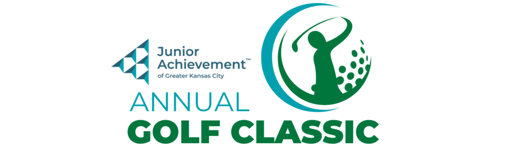 Golf Tournament logo with image of golfer in the middle of a golf ball