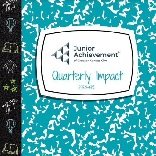 Q3 Quarterly Impact Report cover, styled like a composition notebook